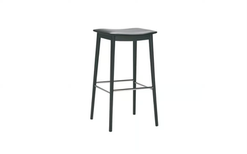 SMILE BQ0339 / BQ0350 - High beech stool with integrated cushion with footrest by Andreu World - view 3